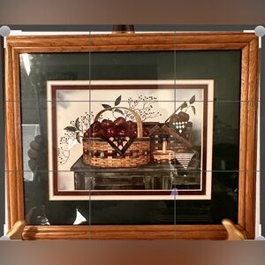 Basket Of Apples Hunter Green & Deep Red Matting & Frame Compliment Picture